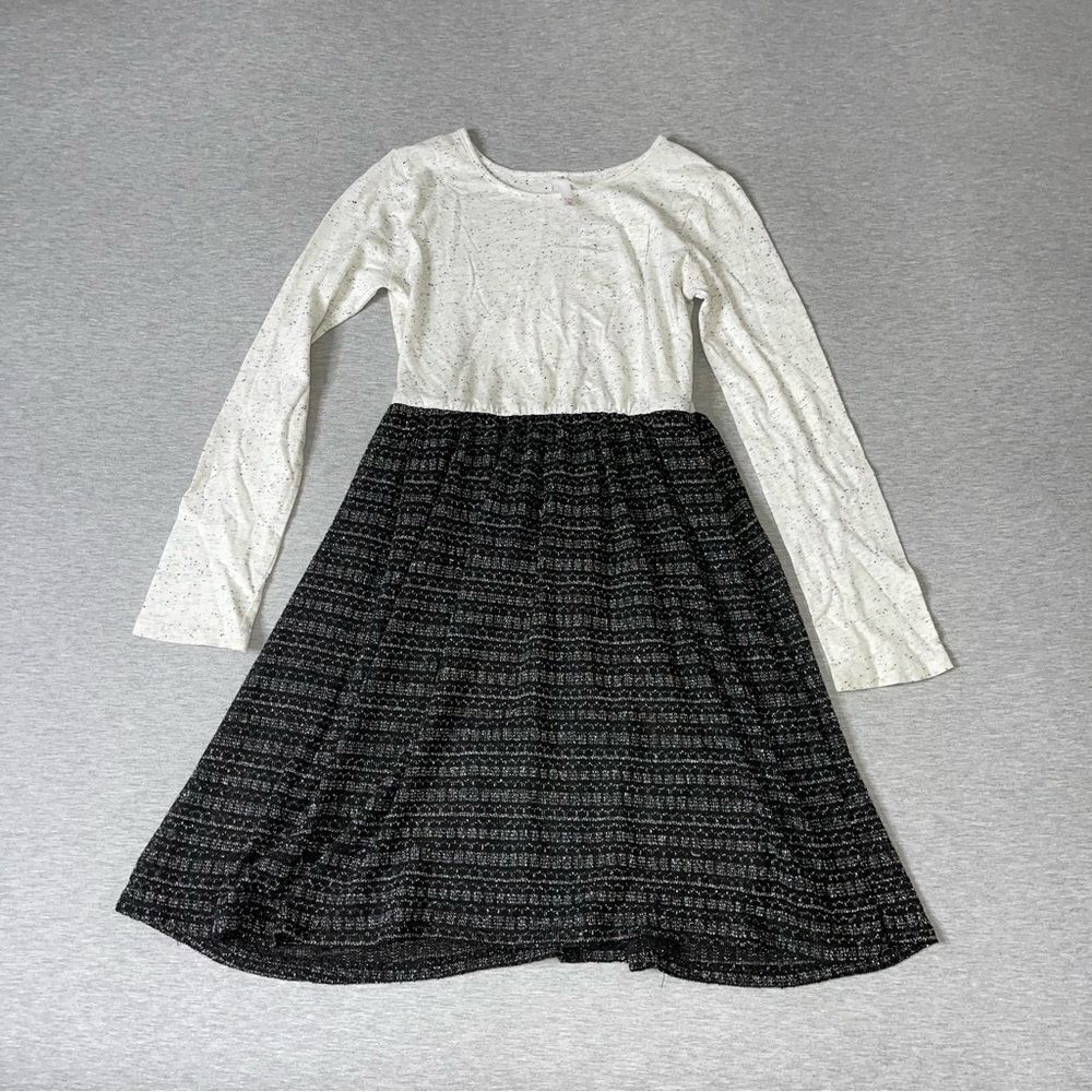 Xhilaration Girl's Black & White Long-Sleeve Dress